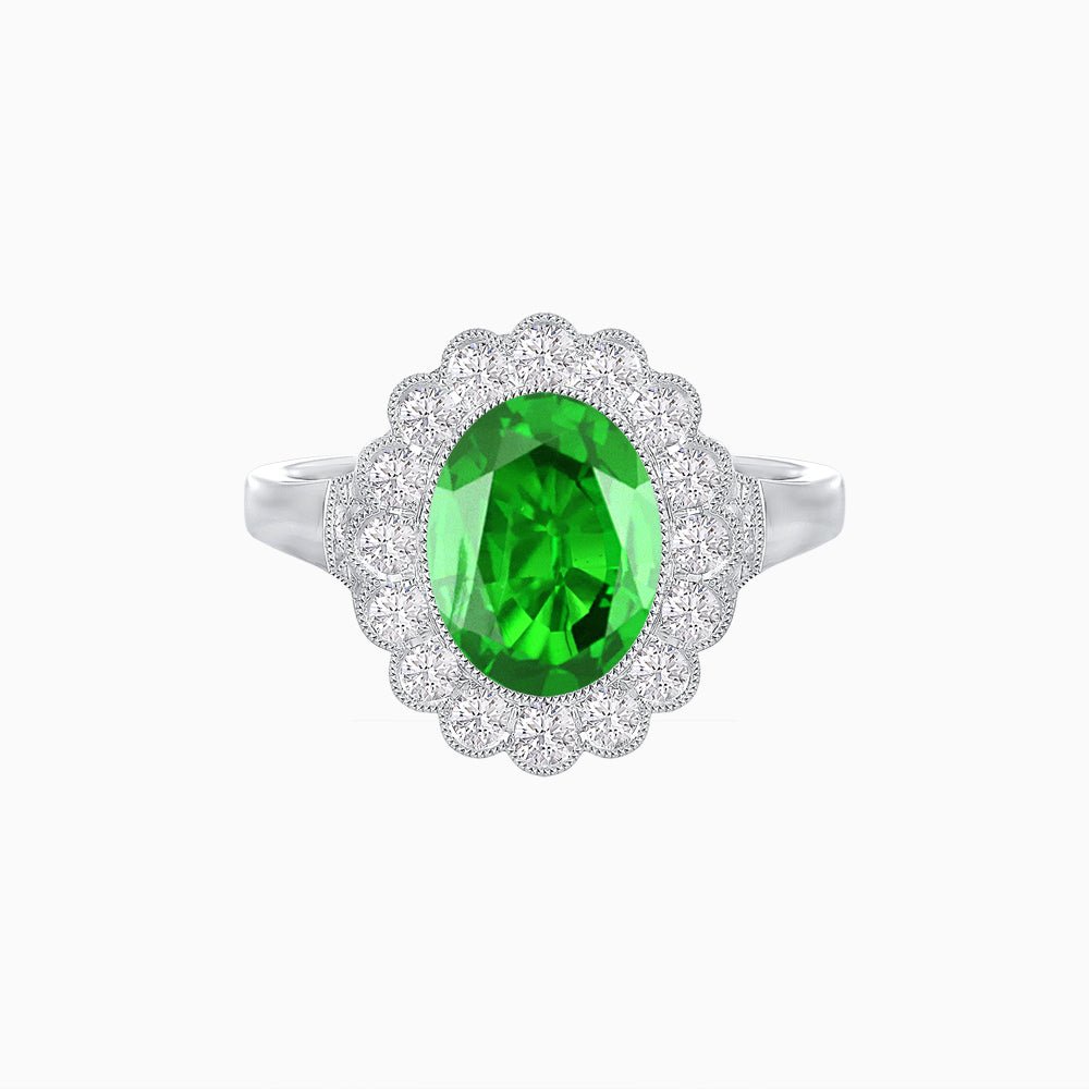 Vintage Inspired Engagement Gemstone Ring - Shahin Jewelry