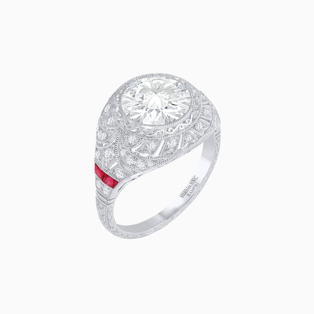 Vintage Inspired Engagement Ring - Shahin Jewelry