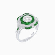 Vintage Inspired Engagement Ring with Diamond - Shahin Jewelry