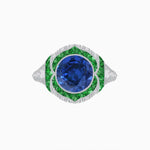 Load image into Gallery viewer, Vintage Inspired Engagement Ring With Gemstone - Shahin Jewelry
