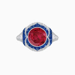 Load image into Gallery viewer, Vintage Inspired Engagement Ring With Gemstone - Shahin Jewelry
