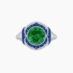 Load image into Gallery viewer, Vintage Inspired Engagement Ring With Gemstone - Shahin Jewelry
