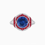 Load image into Gallery viewer, Vintage Inspired Engagement Ring With Gemstone - Shahin Jewelry
