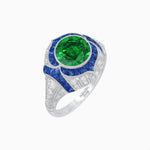 Load image into Gallery viewer, Vintage Inspired Engagement Ring With Gemstone - Shahin Jewelry
