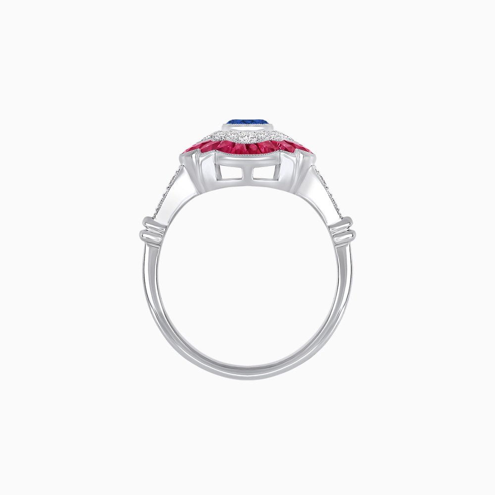 Vintage Inspired Floral Halo Round Cut Engagement Ring - Shahin Jewelry