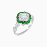Load image into Gallery viewer, Vintage Inspired Floral Halo Round Cut Engagement Ring - Shahin Jewelry