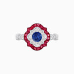 Load image into Gallery viewer, Vintage Inspired Floral Halo Round Cut Engagement Ring - Shahin Jewelry