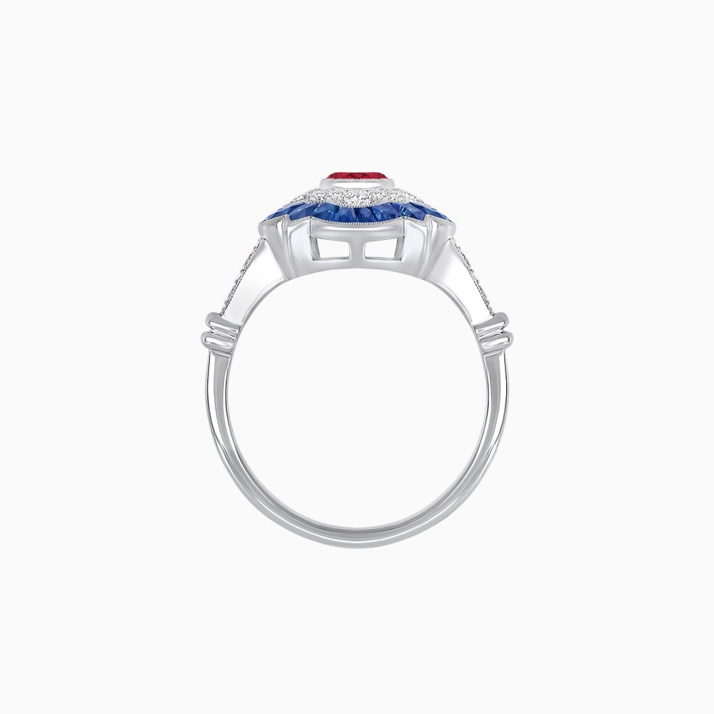 Vintage Inspired Floral Halo Round Cut Engagement Ring - Shahin Jewelry