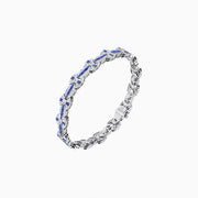 Vintage Inspired French Gemstone and Diamond Link Bracelet - Shahin Jewelry