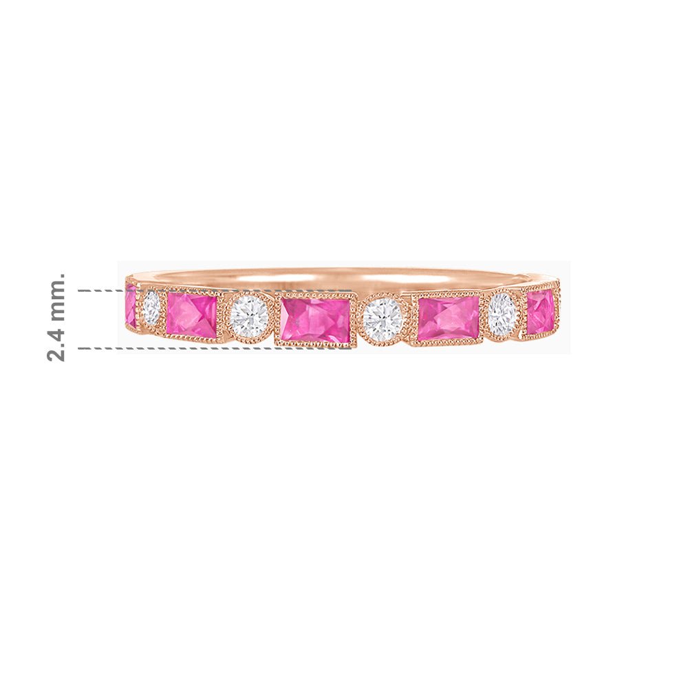 Vintage Inspired Gemstone and Diamond Brilliance Eternity Band - Shahin Jewelry