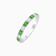Vintage Inspired Gemstone and Diamond Brilliance Eternity Band - Shahin Jewelry