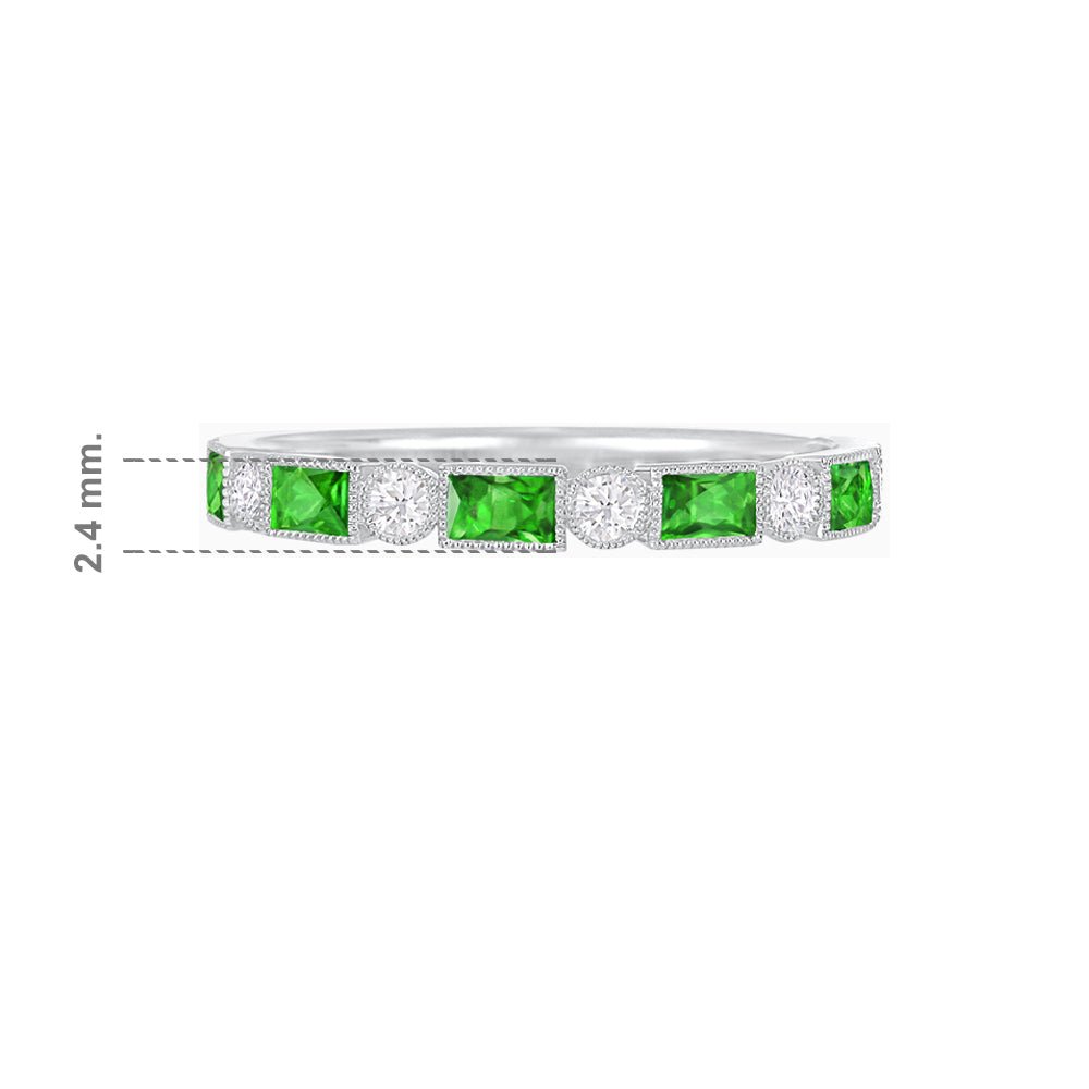 Vintage Inspired Gemstone and Diamond Brilliance Eternity Band - Shahin Jewelry