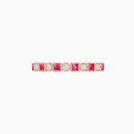 Load image into Gallery viewer, Vintage - Inspired Half Band – Pink Spinel &amp; Diamond in 14K Rose Gold - Shahin Jewelry
