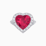 Load image into Gallery viewer, Vintage Inspired Heart Halo Ring with Textured Shank - Shahin Jewelry