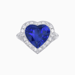 Load image into Gallery viewer, Vintage Inspired Heart Halo Ring with Textured Shank - Shahin Jewelry