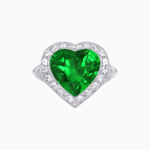 Load image into Gallery viewer, Vintage Inspired Heart Halo Ring with Textured Shank - Shahin Jewelry