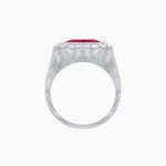 Load image into Gallery viewer, Vintage Inspired Heart Halo Ring with Textured Shank - Shahin Jewelry