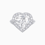 Load image into Gallery viewer, Vintage Inspired Heart Halo Ring with Textured Shank - Shahin Jewelry