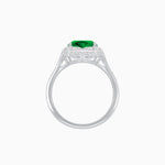 Load image into Gallery viewer, Vintage Inspired Heart Shape Halo Ring with Baguette Diamonds - Shahin Jewelry