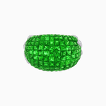 Load image into Gallery viewer, Vintage Inspired Invisible-Set Mosaic Dome Cocktail Ring - Shahin Jewelry
