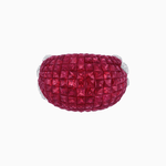 Load image into Gallery viewer, Vintage Inspired Invisible-Set Mosaic Dome Cocktail Ring - Shahin Jewelry