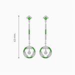 Load image into Gallery viewer, Vintage Inspired Linear Drop Earrings with Diamond - Shahin Jewelry
