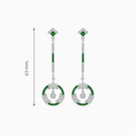 Load image into Gallery viewer, Vintage Inspired Linear Drop Earrings with Diamond - Shahin Jewelry
