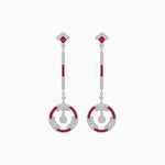 Load image into Gallery viewer, Vintage Inspired Linear Drop Earrings with Diamond - Shahin Jewelry
