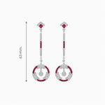 Load image into Gallery viewer, Vintage Inspired Linear Drop Earrings with Diamond - Shahin Jewelry
