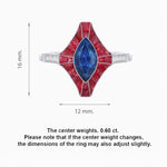 Load image into Gallery viewer, Vintage - Inspired Marquise Cut Ring Mounting with French - Cut Gemstone Accents - Shahin Jewelry