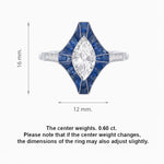 Load image into Gallery viewer, Vintage - Inspired Marquise Cut Ring Mounting with French - Cut Gemstone Accents - Shahin Jewelry