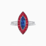 Load image into Gallery viewer, Vintage - Inspired Marquise Cut Ring Mounting with French - Cut Gemstone Halo - Shahin Jewelry