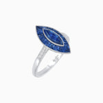 Load image into Gallery viewer, Vintage - Inspired Marquise Cut Ring Mounting with French - Cut Gemstone Halo - Shahin Jewelry