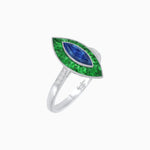 Load image into Gallery viewer, Vintage - Inspired Marquise Cut Ring Mounting with French - Cut Gemstone Halo - Shahin Jewelry