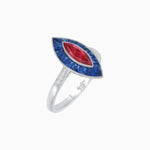 Load image into Gallery viewer, Vintage - Inspired Marquise Cut Ring Mounting with French - Cut Gemstone Halo - Shahin Jewelry