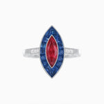 Load image into Gallery viewer, Vintage - Inspired Marquise Cut Ring Mounting with French - Cut Gemstone Halo - Shahin Jewelry