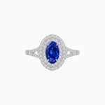 Load image into Gallery viewer, Vintage Inspired Oval Cut Double Halo Engagement Ring - Shahin Jewelry