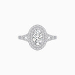Load image into Gallery viewer, Vintage Inspired Oval Cut Double Halo Engagement Ring - Shahin Jewelry