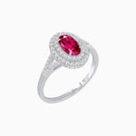 Load image into Gallery viewer, Vintage Inspired Oval Cut Double Halo Engagement Ring - Shahin Jewelry