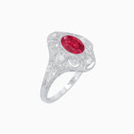 Load image into Gallery viewer, Vintage - Inspired Oval Cut Ring Mounting with Filigree Detailing - Shahin Jewelry