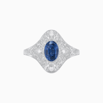 Load image into Gallery viewer, Vintage - Inspired Oval Cut Ring Mounting with Filigree Detailing - Shahin Jewelry