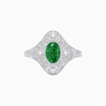 Load image into Gallery viewer, Vintage - Inspired Oval Cut Ring Mounting with Filigree Detailing - Shahin Jewelry