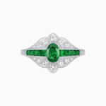 Load image into Gallery viewer, Vintage - Inspired Oval Cut Ring with Intricate Detailing - Shahin Jewelry