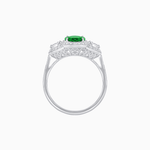 Load image into Gallery viewer, Vintage Inspired Oval Cut Three-Stone Halo Ring - Shahin Jewelry