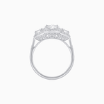 Load image into Gallery viewer, Vintage Inspired Oval Cut Three-Stone Halo Ring - Shahin Jewelry