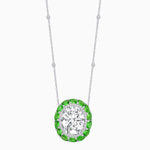 Load image into Gallery viewer, Vintage Inspired Oval Double Halo Necklace with Pear-Shaped Gemstones - Shahin Jewelry