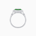 Load image into Gallery viewer, Vintage Inspired Oval French-Cut Double Halo Floral Ring - Shahin Jewelry