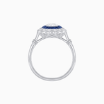 Load image into Gallery viewer, Vintage Inspired Oval French-Cut Double Halo Floral Ring - Shahin Jewelry