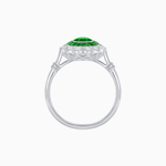 Load image into Gallery viewer, Vintage Inspired Oval French-Cut Double Halo Floral Ring - Shahin Jewelry