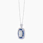 Load image into Gallery viewer, Vintage Inspired Oval French-Cut Gemstone Scalloped Halo Pendant - Shahin Jewelry